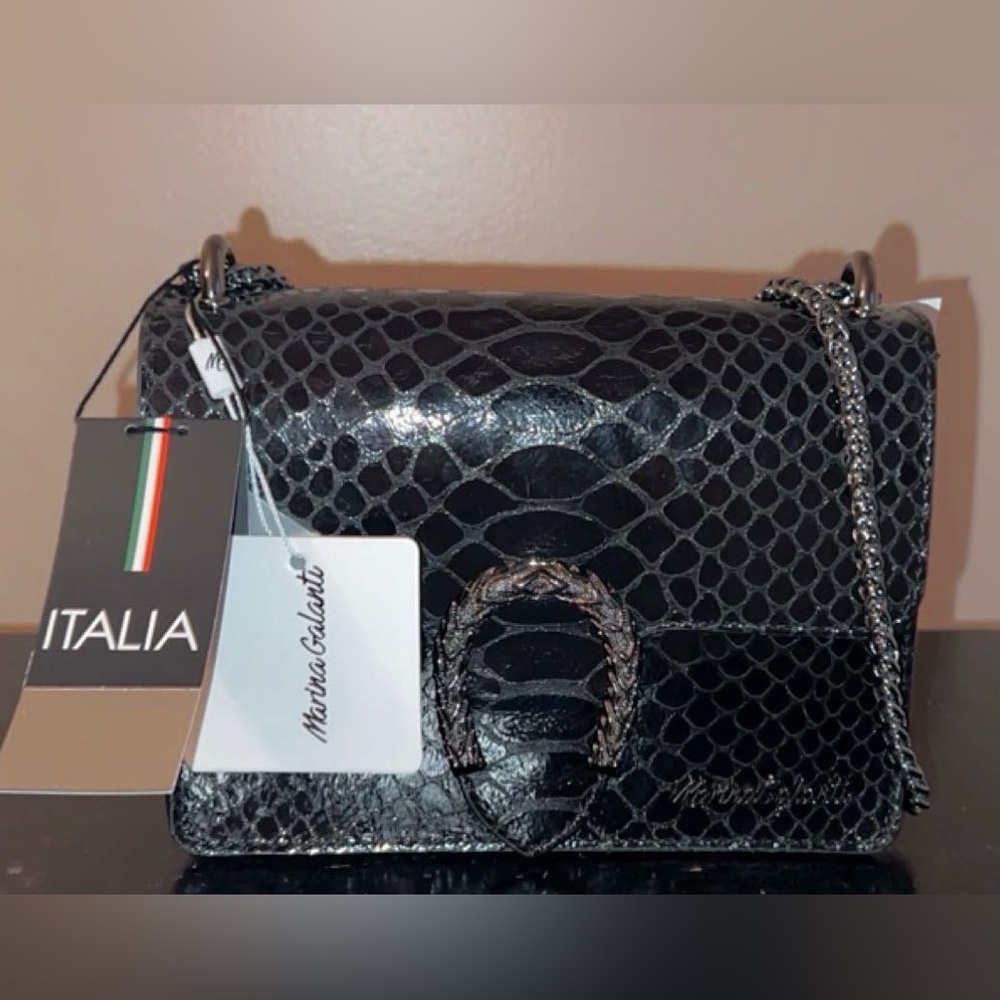 Marina Galanti Faux Leather Reptile Crossbody and Shoulder Strap